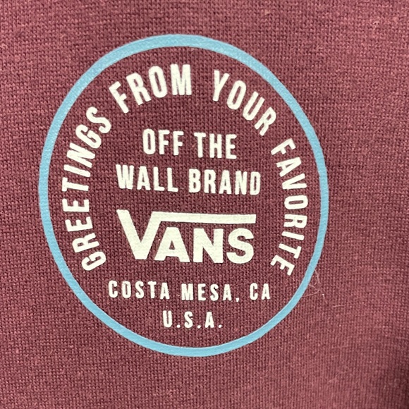 Vans off the wall Men's Dark Red Hoodie - Picture 3 of 4